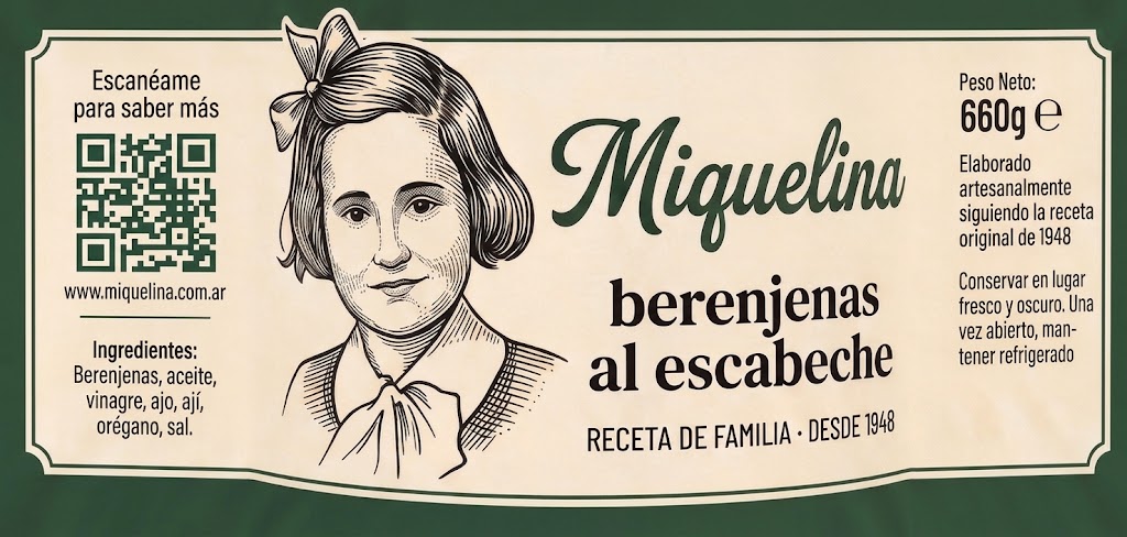 Etiqueta Berenjenas al Escabeche Miquelina